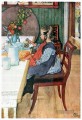 eine miserable Frühstück 1900 Carl Larsson s Spätaufsteher